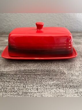 Graydon Hall Pottery Red Covered
Butter Dish Ceramic